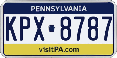 PA license plate KPX8787