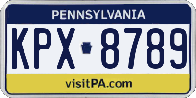 PA license plate KPX8789