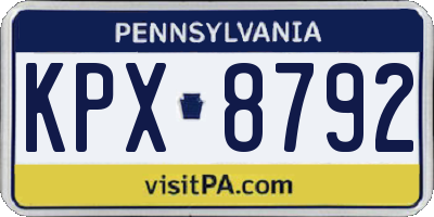 PA license plate KPX8792