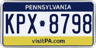 PA license plate KPX8798