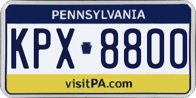 PA license plate KPX8800