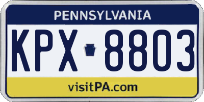 PA license plate KPX8803