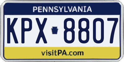 PA license plate KPX8807