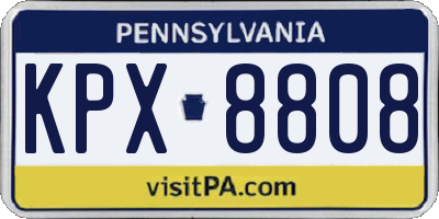 PA license plate KPX8808