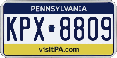 PA license plate KPX8809