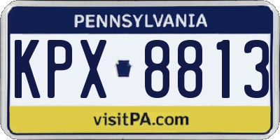 PA license plate KPX8813