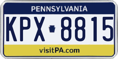 PA license plate KPX8815