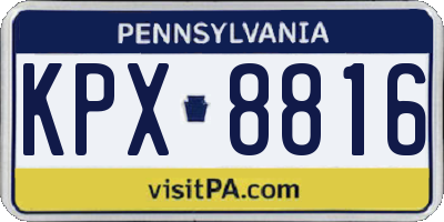 PA license plate KPX8816