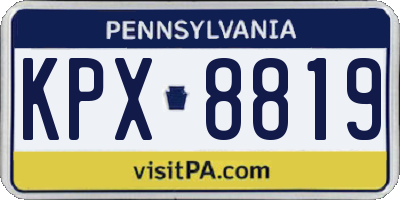 PA license plate KPX8819