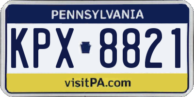 PA license plate KPX8821