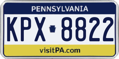 PA license plate KPX8822