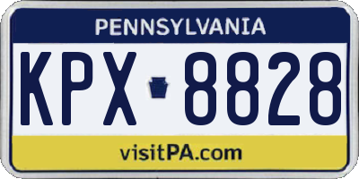 PA license plate KPX8828