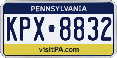 PA license plate KPX8832