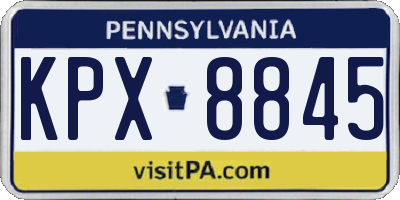 PA license plate KPX8845