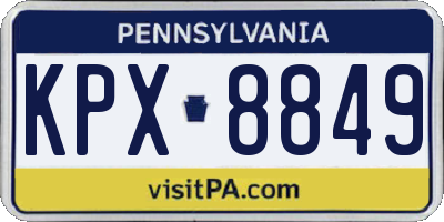PA license plate KPX8849