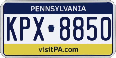 PA license plate KPX8850