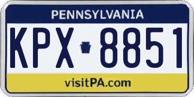 PA license plate KPX8851