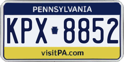 PA license plate KPX8852