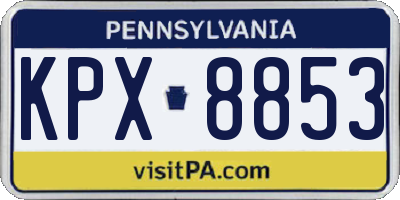 PA license plate KPX8853