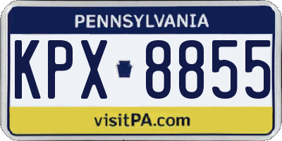 PA license plate KPX8855