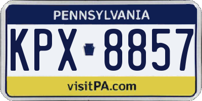 PA license plate KPX8857