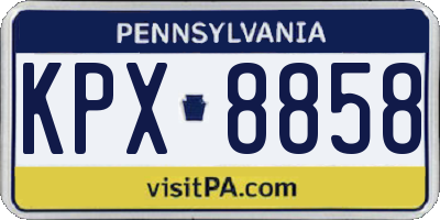 PA license plate KPX8858