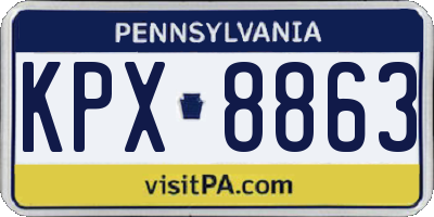 PA license plate KPX8863