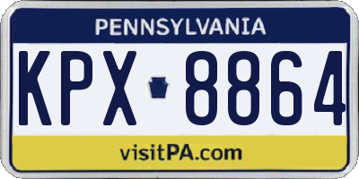 PA license plate KPX8864