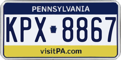 PA license plate KPX8867