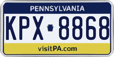 PA license plate KPX8868