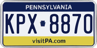 PA license plate KPX8870