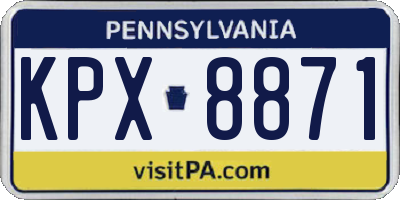 PA license plate KPX8871