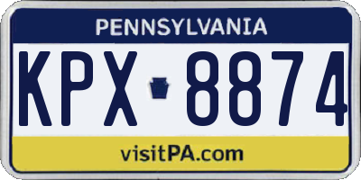 PA license plate KPX8874