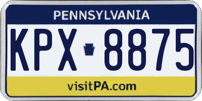 PA license plate KPX8875
