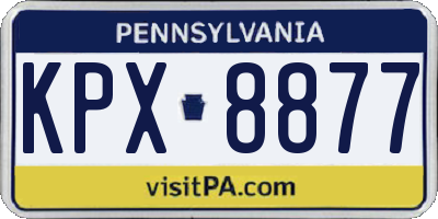 PA license plate KPX8877