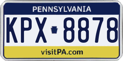 PA license plate KPX8878