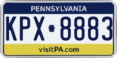 PA license plate KPX8883
