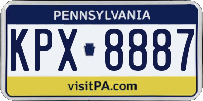 PA license plate KPX8887