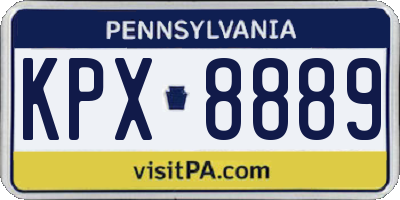 PA license plate KPX8889