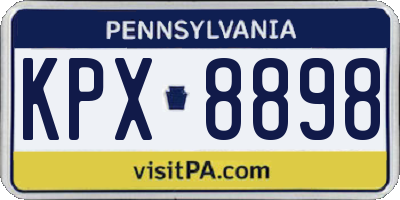 PA license plate KPX8898