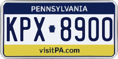 PA license plate KPX8900
