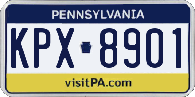 PA license plate KPX8901