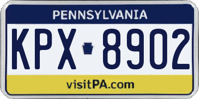 PA license plate KPX8902