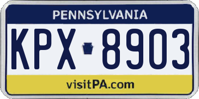 PA license plate KPX8903