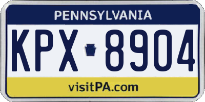 PA license plate KPX8904