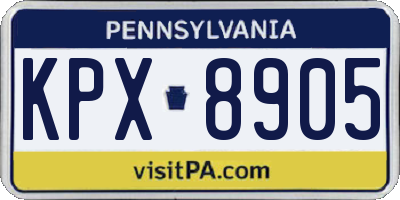 PA license plate KPX8905