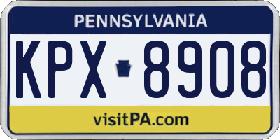 PA license plate KPX8908