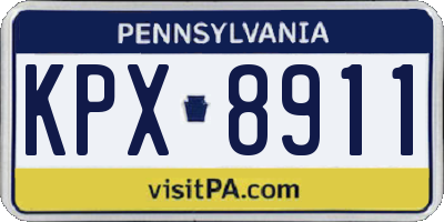 PA license plate KPX8911