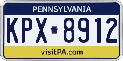 PA license plate KPX8912