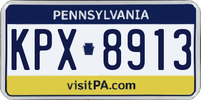 PA license plate KPX8913